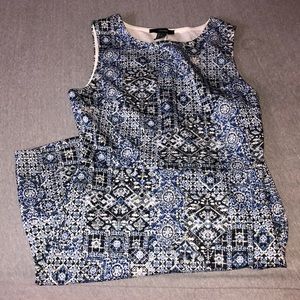 Blue pattern dress